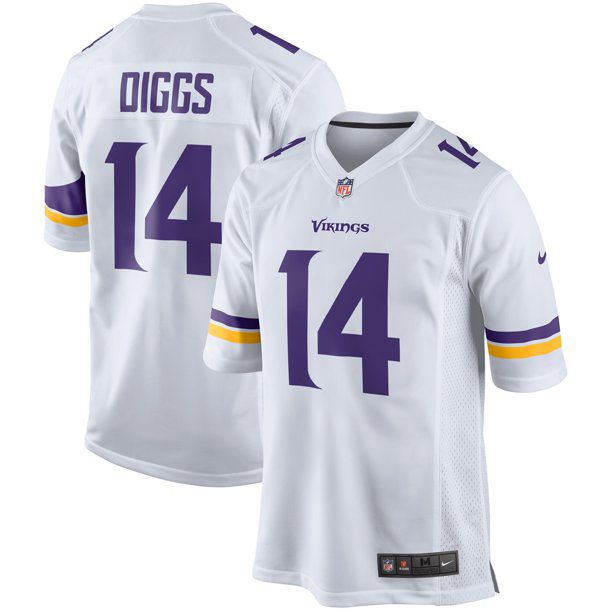 Men Minnesota Vikings #14 Stefon Diggs Nike White Game Retired Player NFL Jersey->minnesota vikings->NFL Jersey